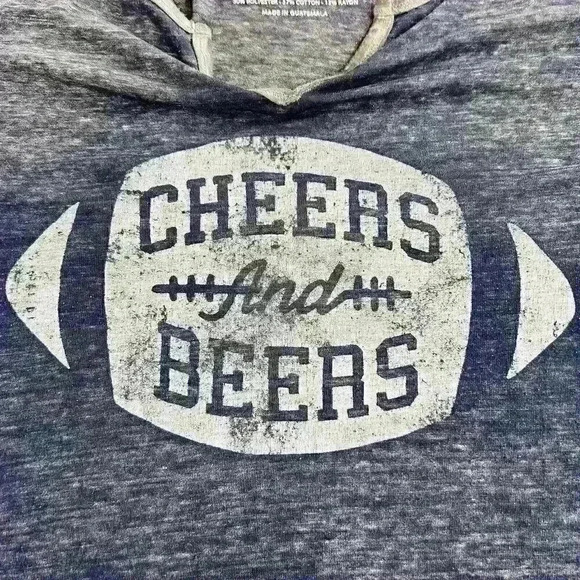 Torrid Womens Size 1 (14/16) Navy Classic Fit Beers and Cheers Football T-Shirt - Picture 3 of 11